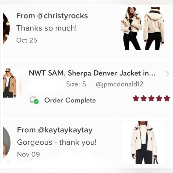 NWT SAM. SILVER BUNGALOW PUFFER JACKET W/ HOOD - Medium ($575 retail) - Picture 7 of 10